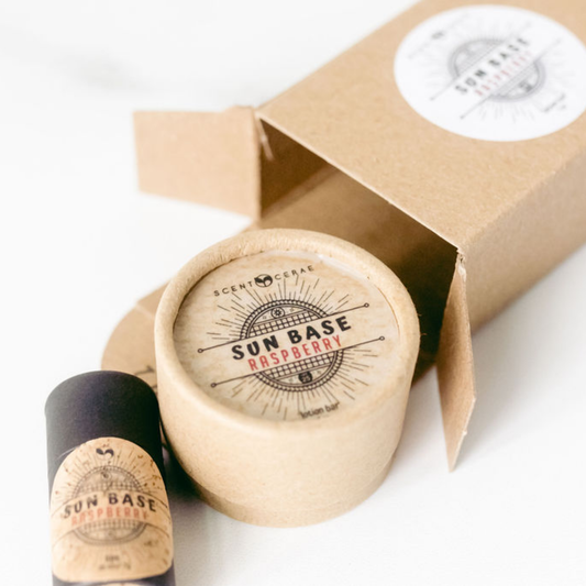 Scentcerae - Sun Base Raspberry Zinc Face Solid Lotion Bar + Lip Balm