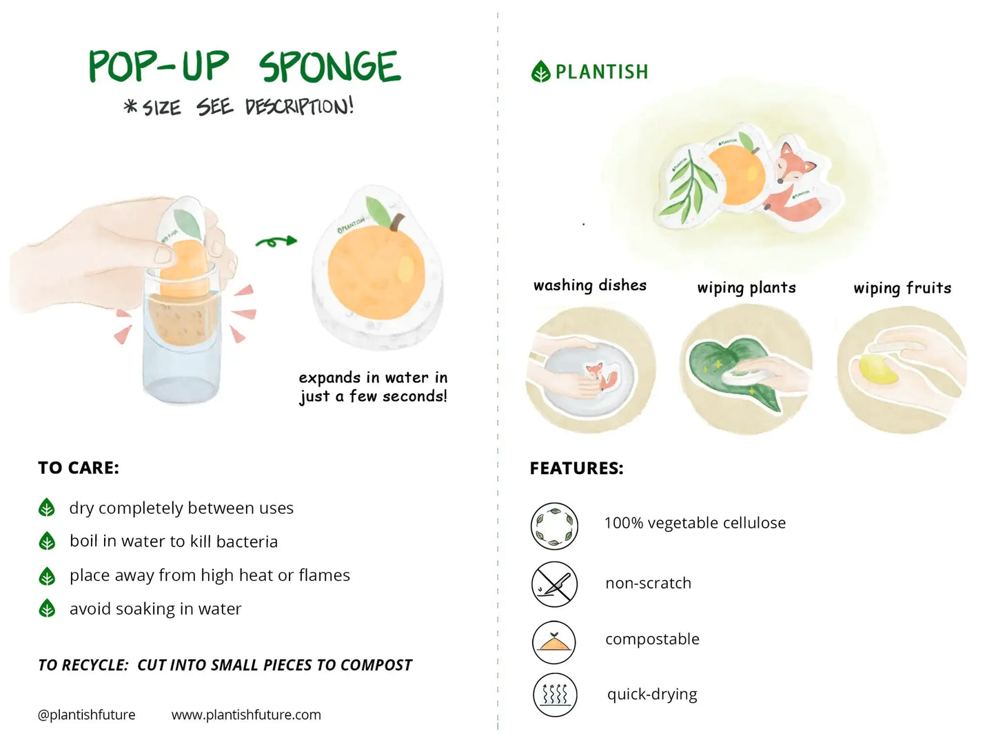 Plantish -Holiday Ornaments Pop up Sponge