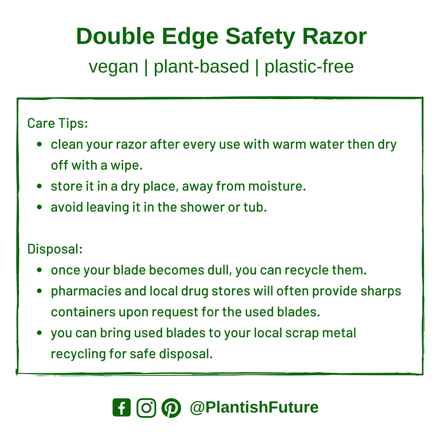 Plantish - Safety Razor Blade & Stand