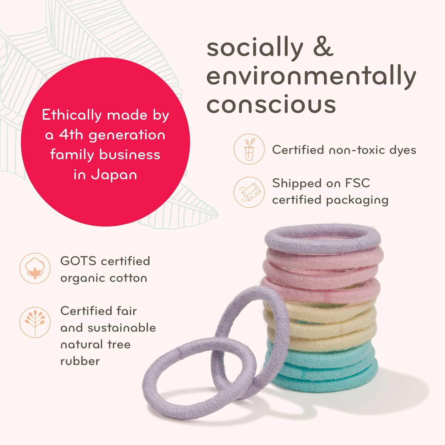 KOOSHOO - Plastic-free Round Mini Hair Ties - 12-pack