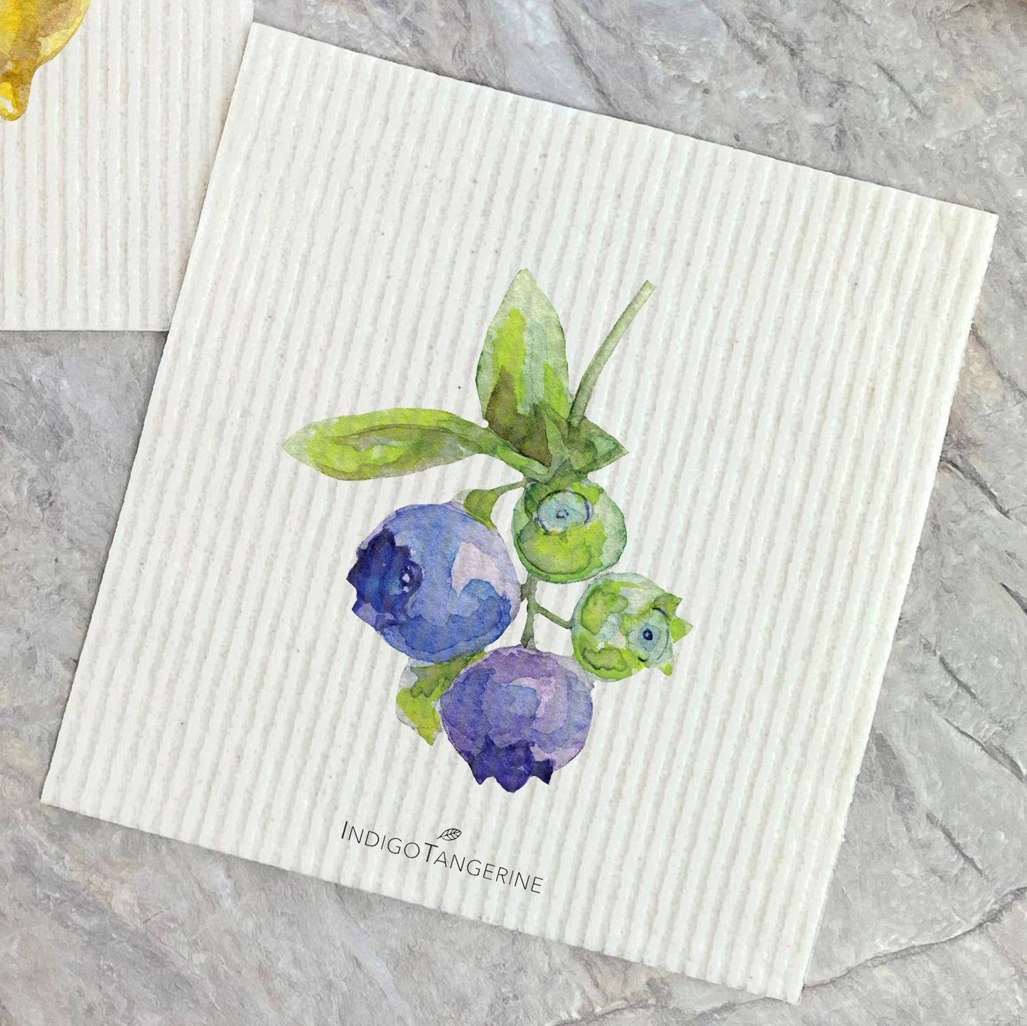 Indigo Tangerine - Lemons, Blueberries 2 pk - Swedish Dish Cloth
