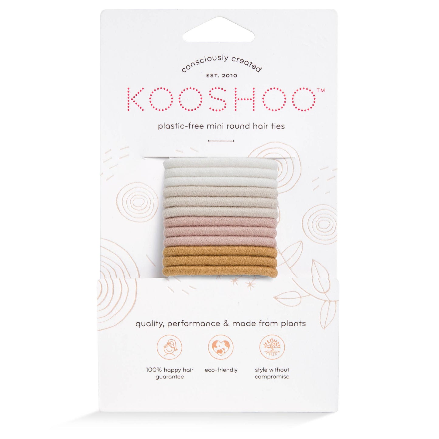 KOOSHOO - Plastic-free Round Mini Hair Ties - 12-pack