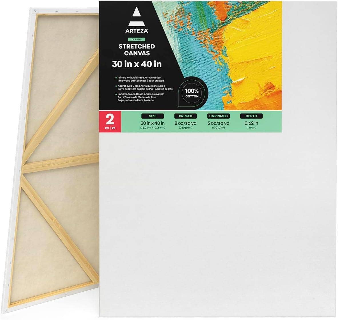 Plaid Crafts - Arteza Stretched Canvas 30x40, 2-Pack