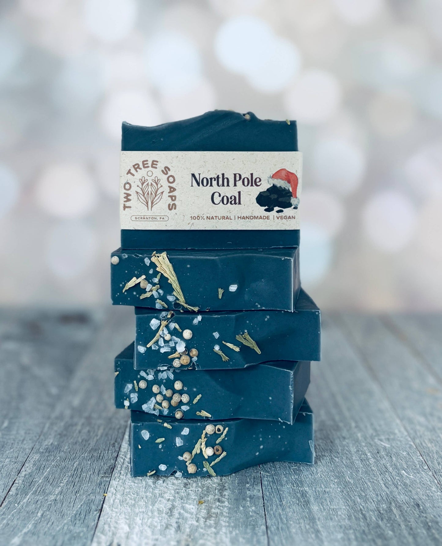 Two Tree Soaps - North Pole Coal - Natural Handmade Bar Soap