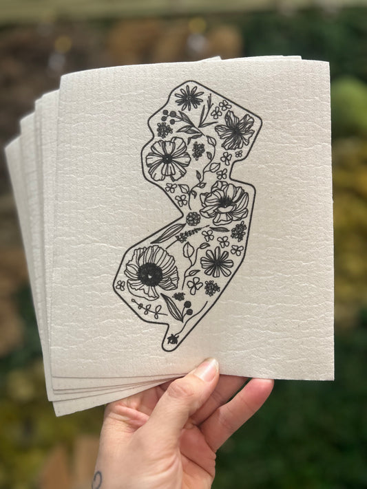 Lissi Designs - Floral NJ Swedish Dishcloth