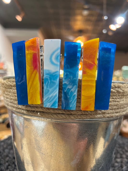 Upcycled Surfboard Resin Hair / Tie Clip