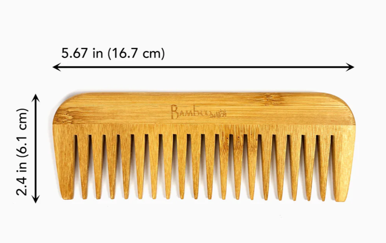 Bamboo Switch - Pointed Bamboo Wide Tooth Comb