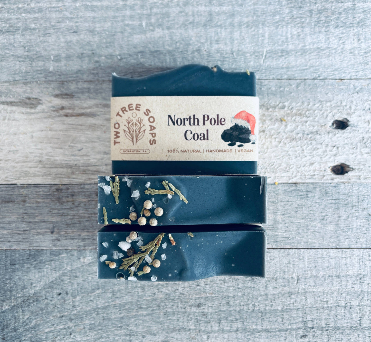 Two Tree Soaps - North Pole Coal - Natural Handmade Bar Soap
