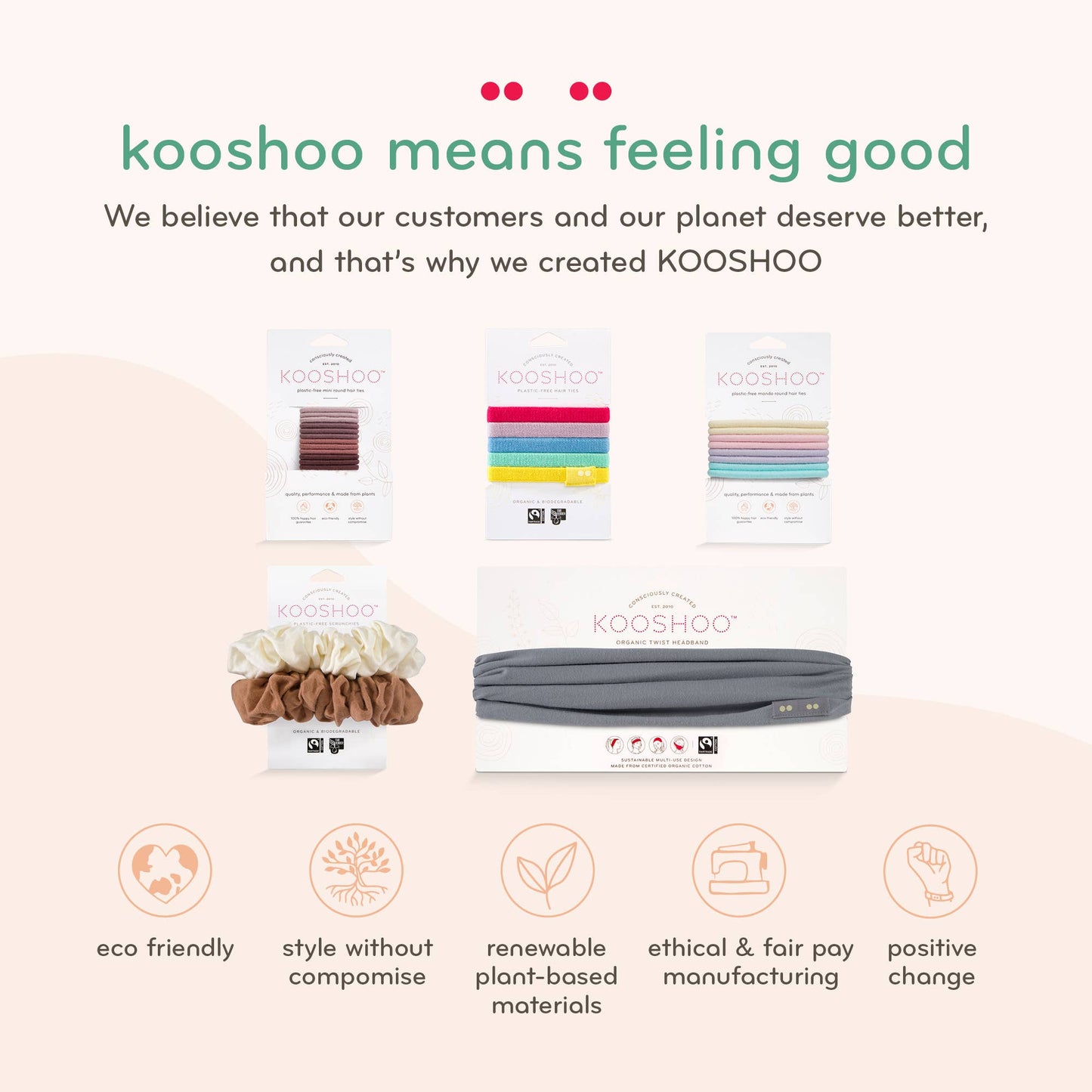 KOOSHOO - Plastic-free Round Mini Hair Ties - 12-pack