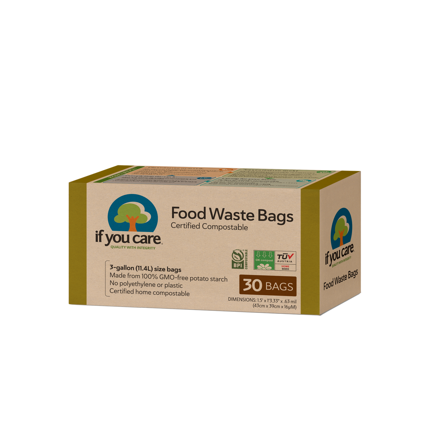 If You Care - 3 Gallon Certified Compostable Food Waste Bags