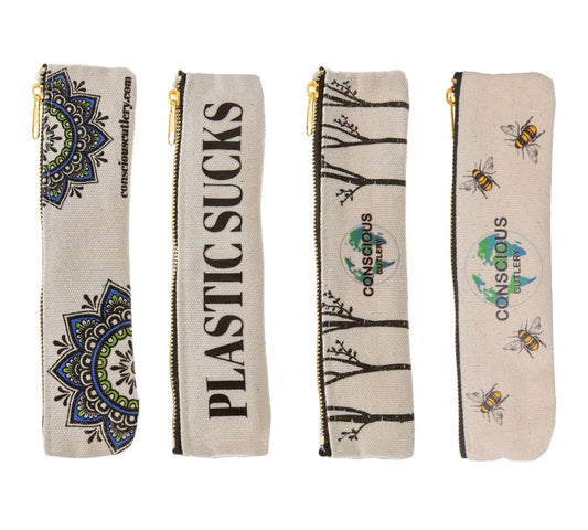 Conscious Cutlery - 7 Piece Travel Cutlery Set With Hemp Pouch