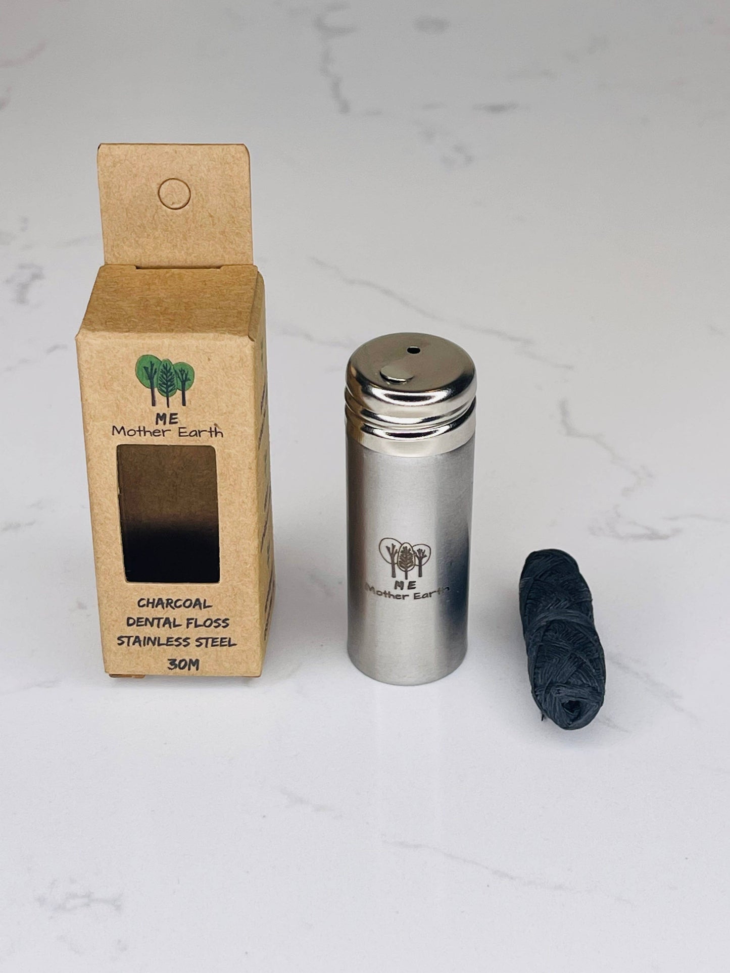 Me Mother Earth - Stainless Steel Biodegradable Bamboo Charcoal Dental Floss