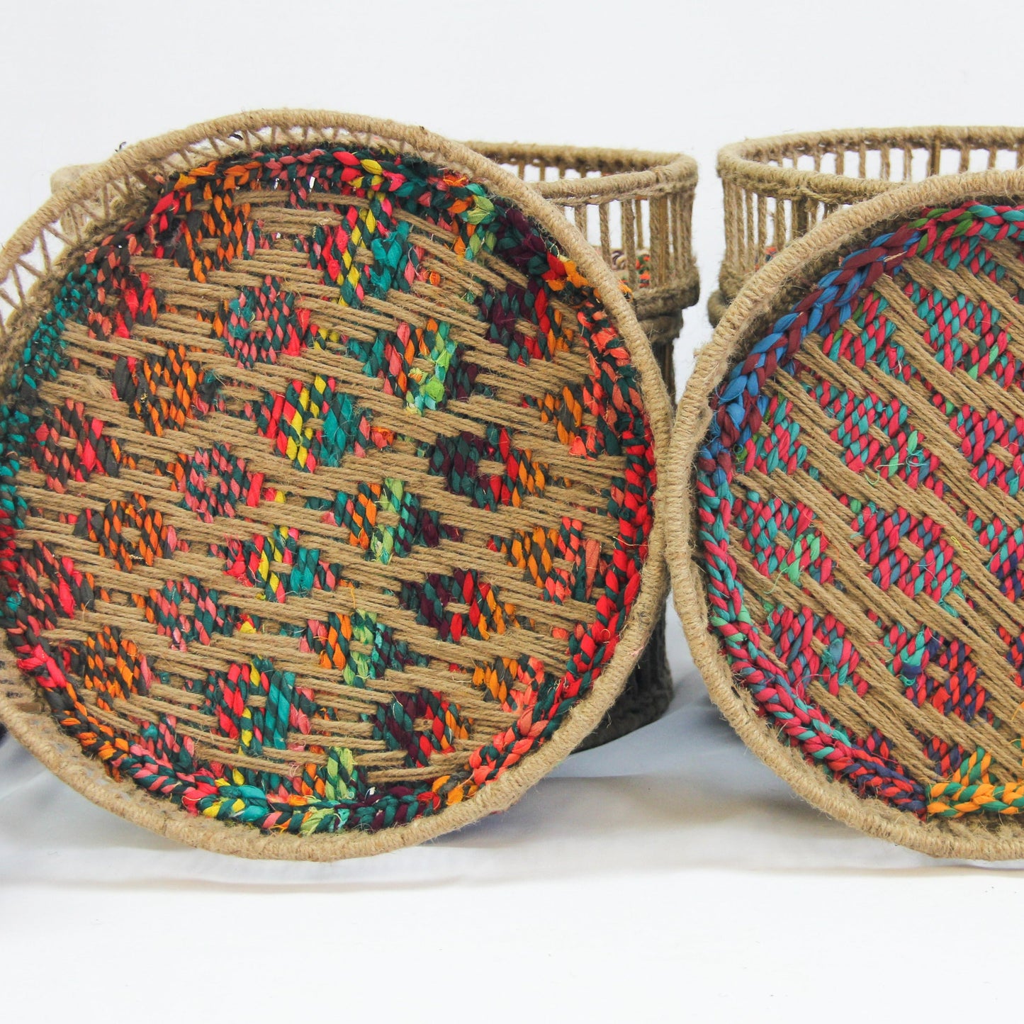 Afraj Upcycled Textile Round Tray
