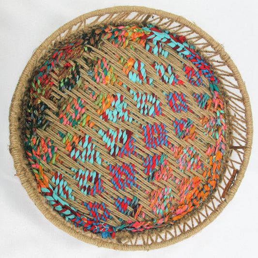 Afraj Upcycled Textile Round Tray