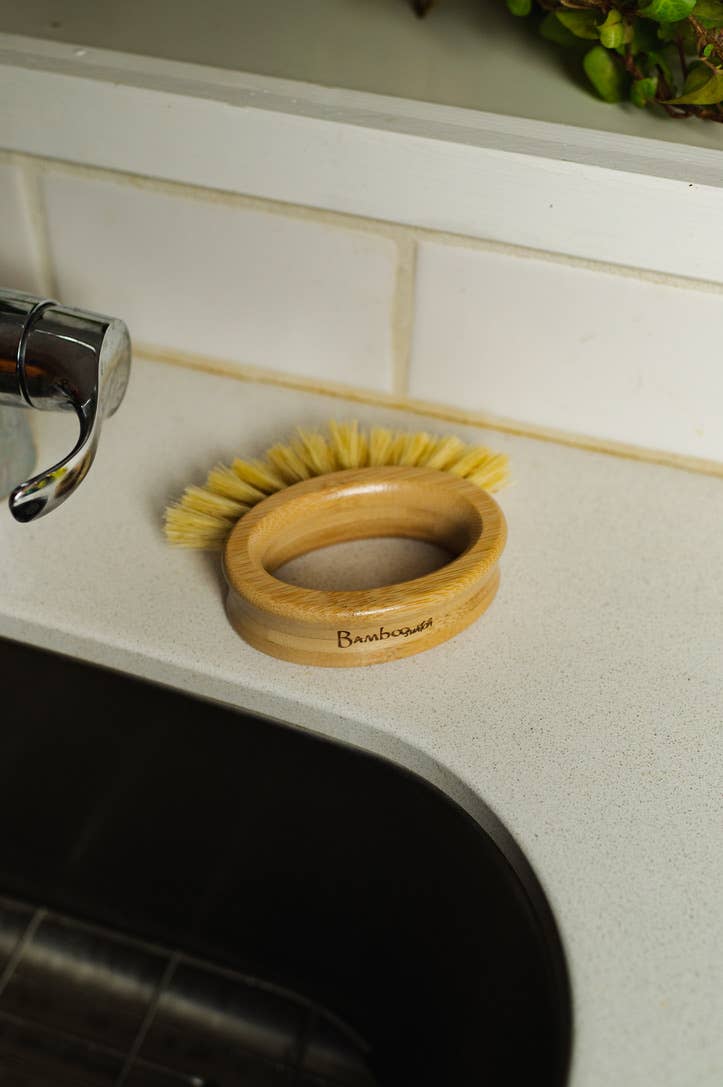Bamboo Switch Oval Vegetable Cleaning Brush