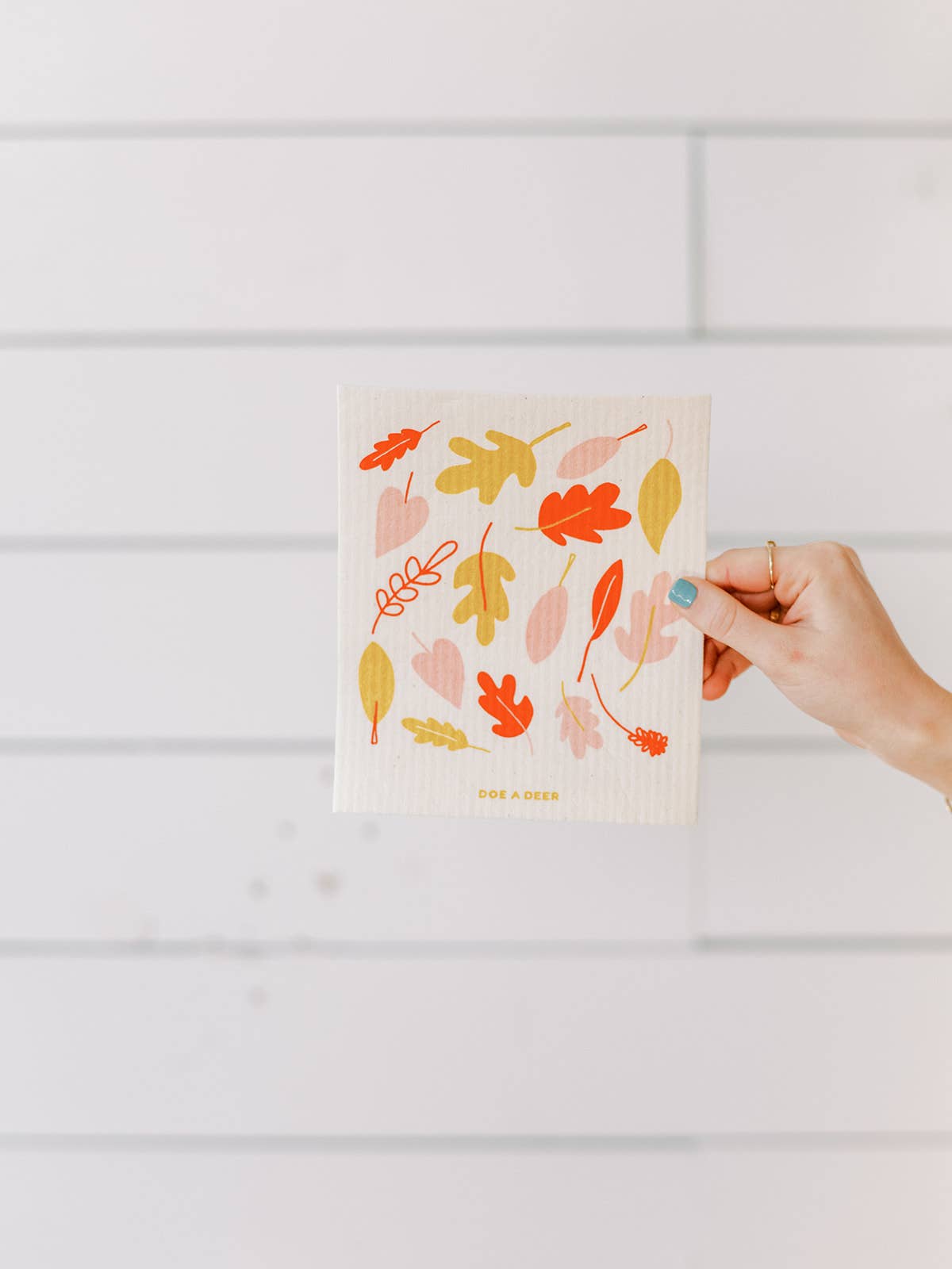 Doe A Deer - Leaves Swedish Dishcloth