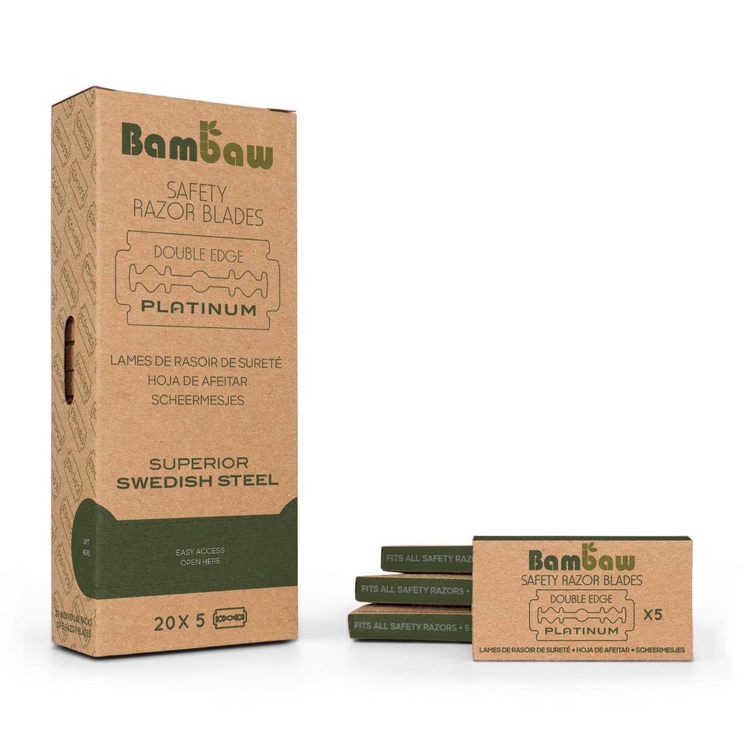 Bambaw - Platinum Coated Razor Blades Refill- 5 pack