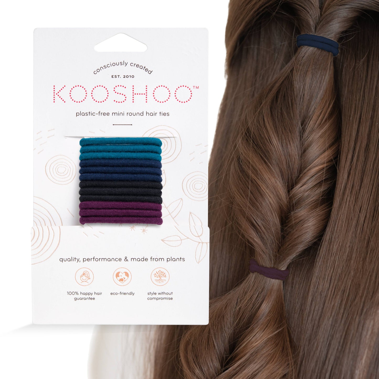 KOOSHOO - Plastic-free Round Mini Hair Ties - 12-pack