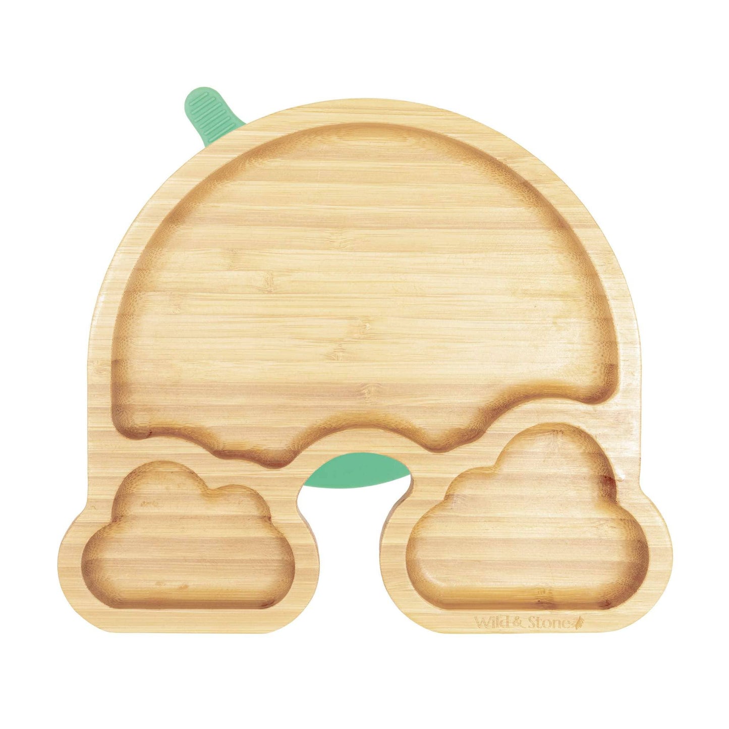 Wild and Stone - Baby Bamboo Weaning Suction Section Plate - Over The Rainbow