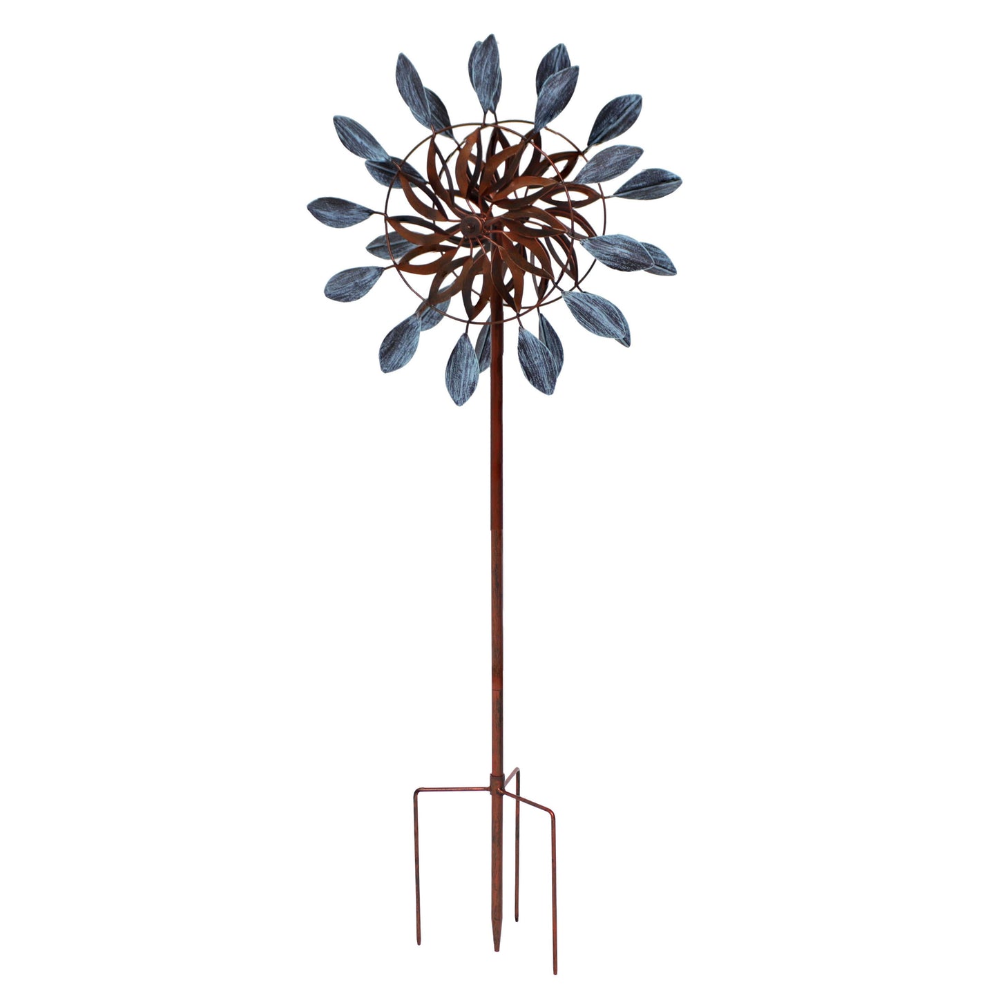 Sunnydaze Decor - Whirling Petals Powder-Coated Iron Wind Spinner - 48" H