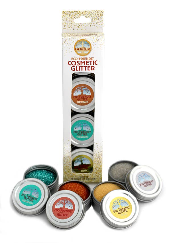 Natural Earth Paint - Eco-friendly Cosmetic Glitter: 4-Pack