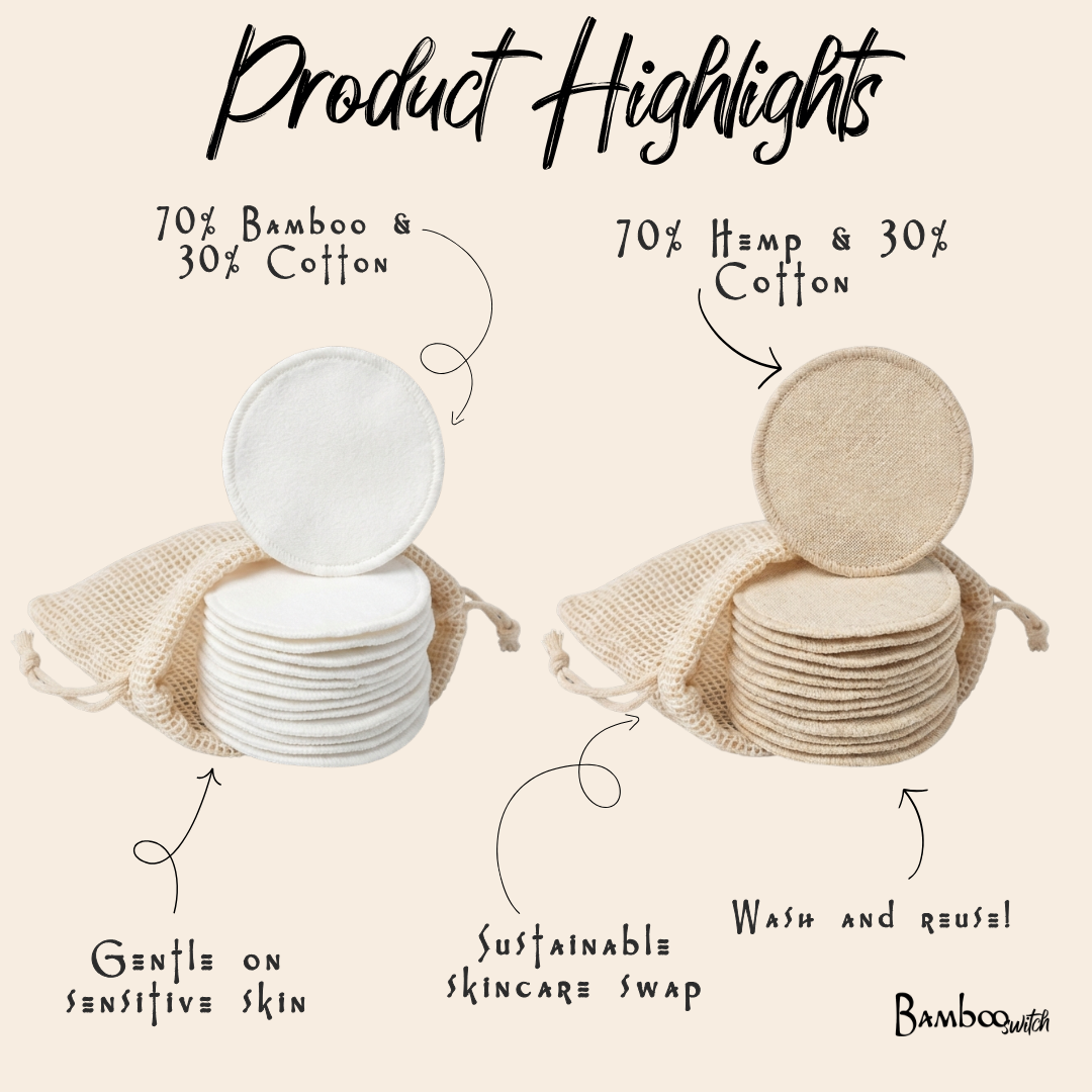 Bamboo Switch - Reusable Bamboo Cotton Facial Rounds