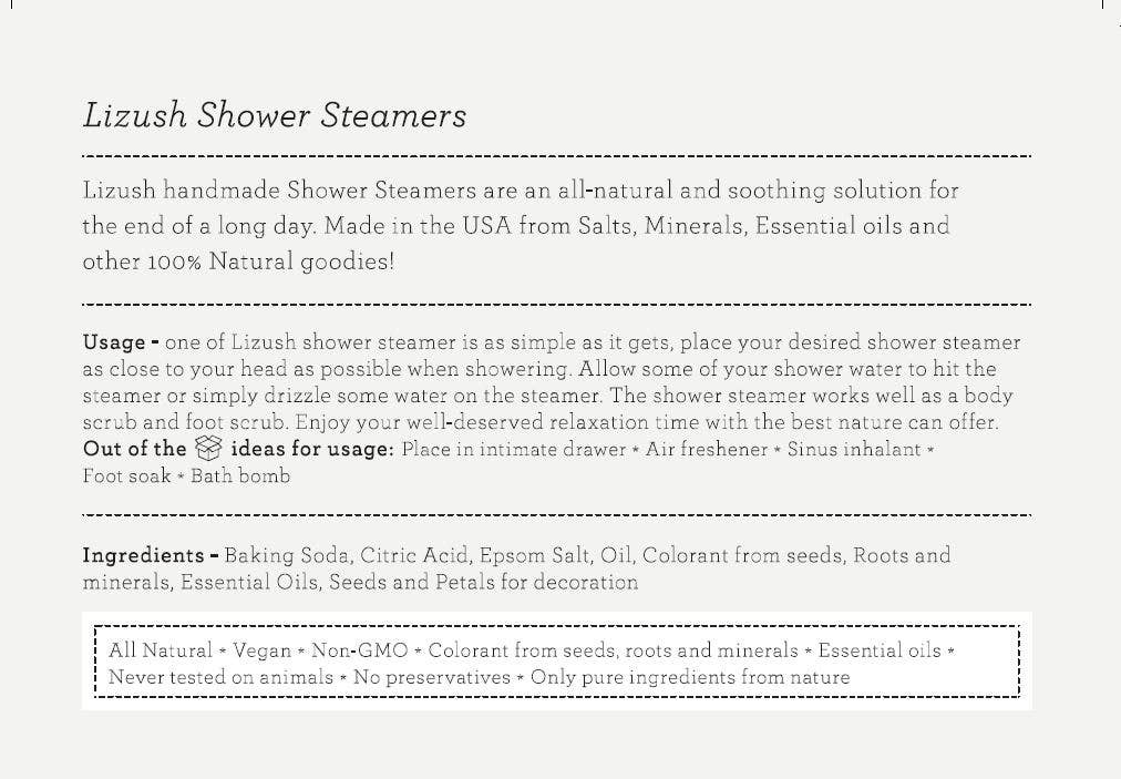 Lizush, LLC - Shower Steamers