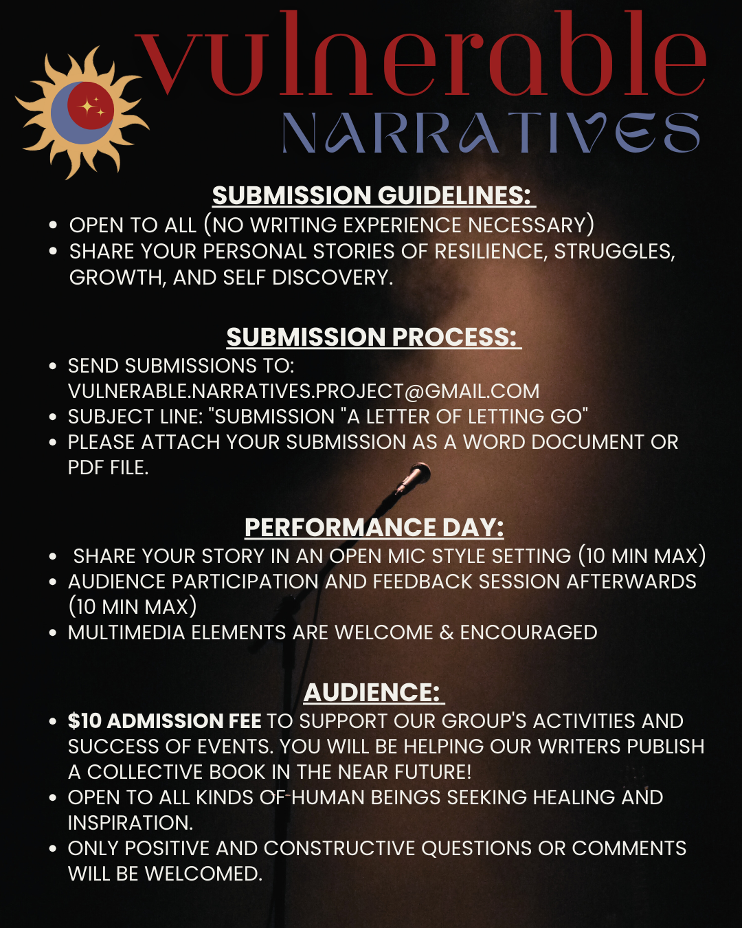 1/25 - Vulnerable Narratives // A Writing + Open Mic Project