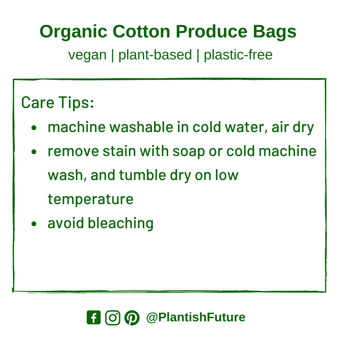 Plantish - Organic Cotton Mesh Produce Bags