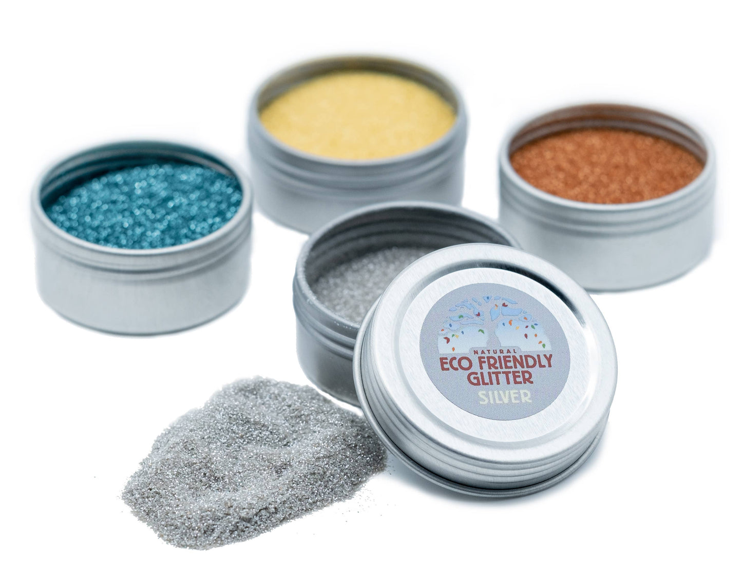 Natural Earth Paint - Eco-friendly Cosmetic Glitter: 4-Pack