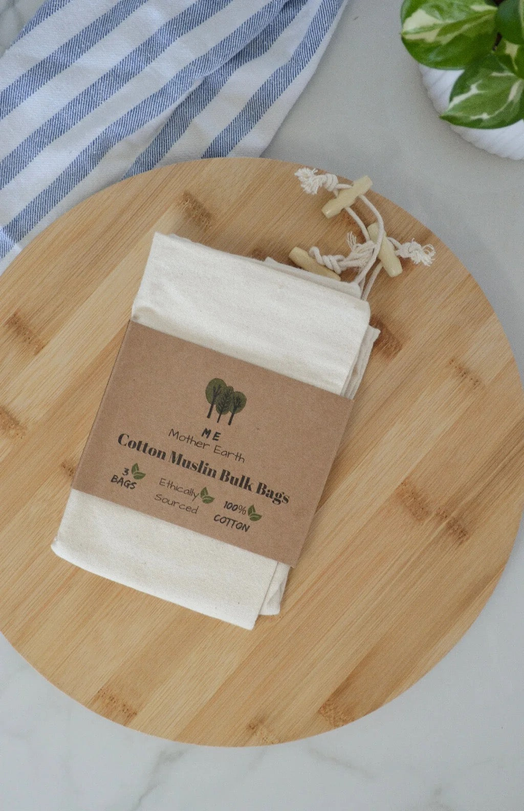 Me Mother Earth - Organic Cotton Muslin Bulk Bags 3-Pack