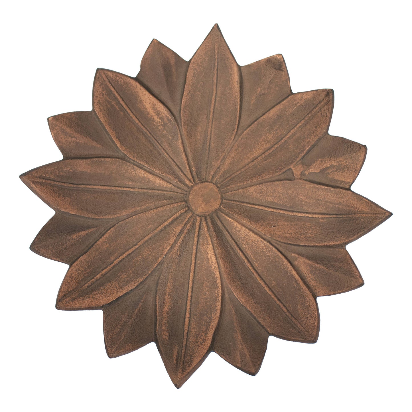 Sunnydaze Decor - Garden Lotus Metal Bird Bath - Copper Patina - 16.5-Inch