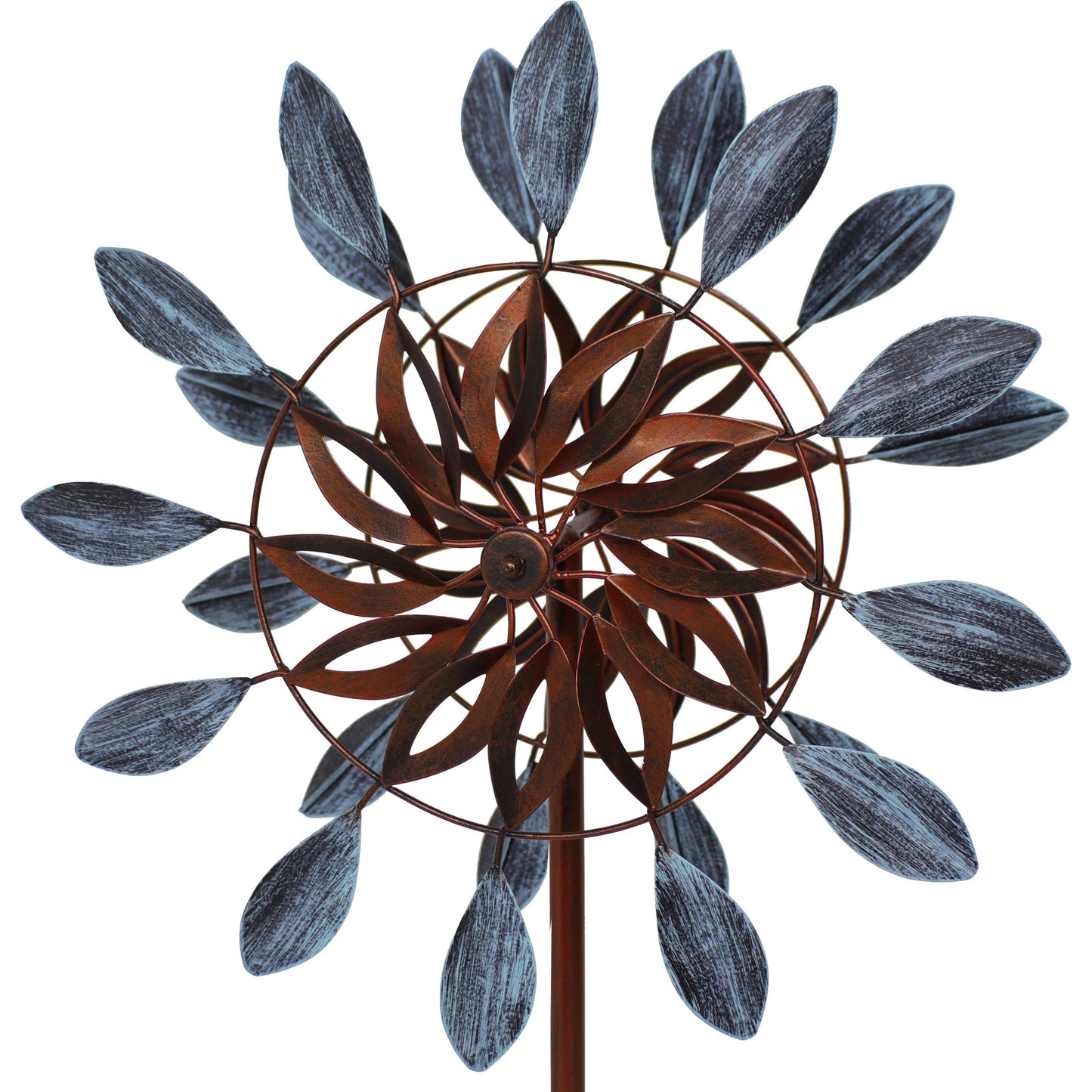 Sunnydaze Decor - Whirling Petals Powder-Coated Iron Wind Spinner - 48" H