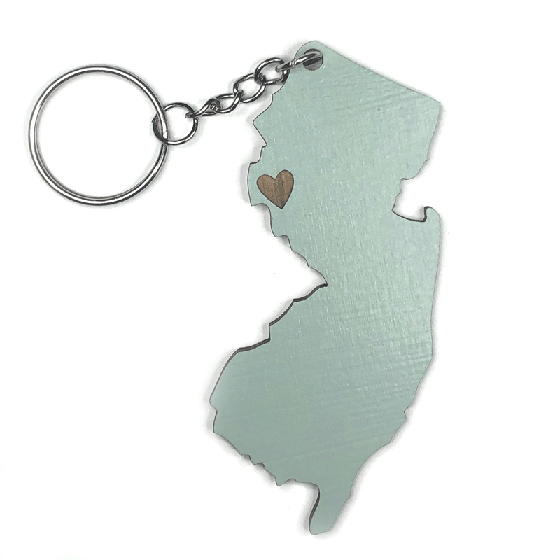 SnowMade - New Jersey Heart Keychain