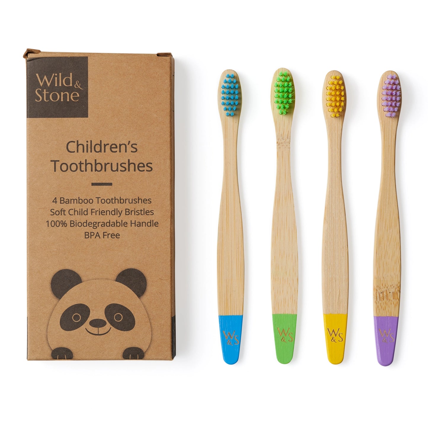 Wild and Stone - Children's Bamboo Toothbrush (FSC 100%) - 4 Pack