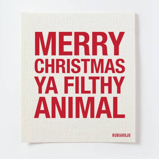 RubiaRojo - Merry Christmas Ya Filthy Animal holiday Swedish dishcloth