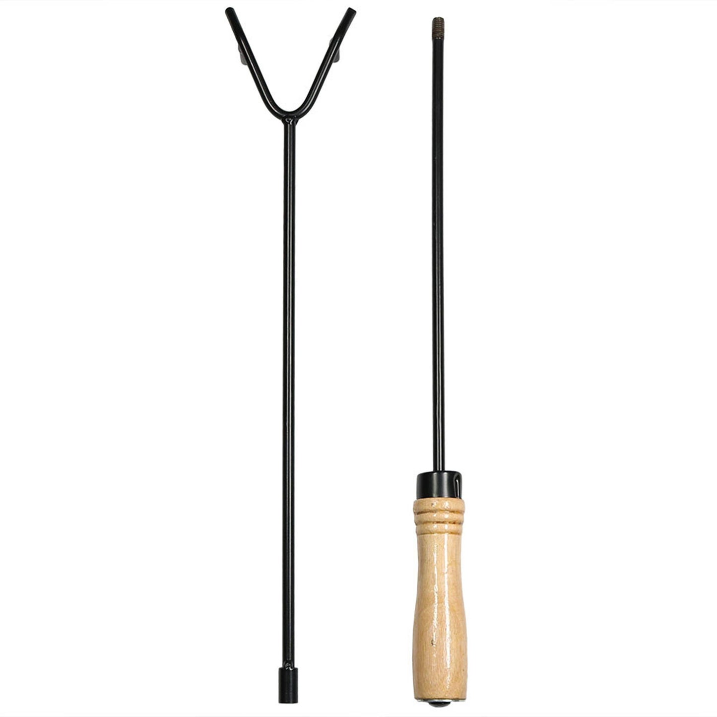 Sunnydaze Decor - 32 in Outdoor Fire Pit Poker with Hook and Wooden Handle