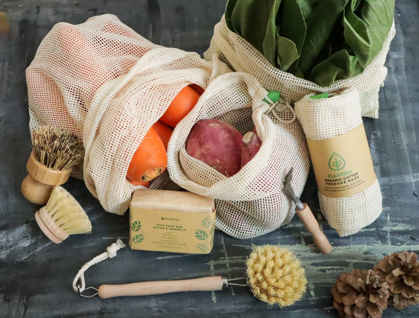 Plantish - Organic Cotton Mesh Produce Bags