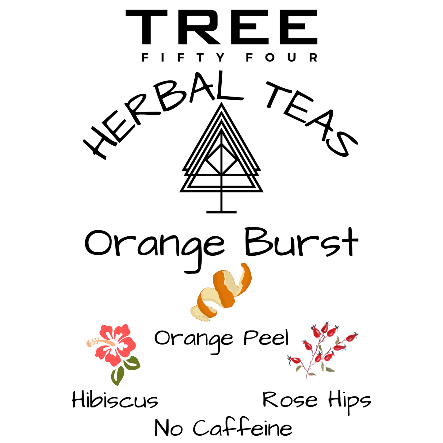 Tree Fifty Four - Orange Burst Herbal Tea Blend | Bulk Size 4, 8, 16 OZ: 8 OZ