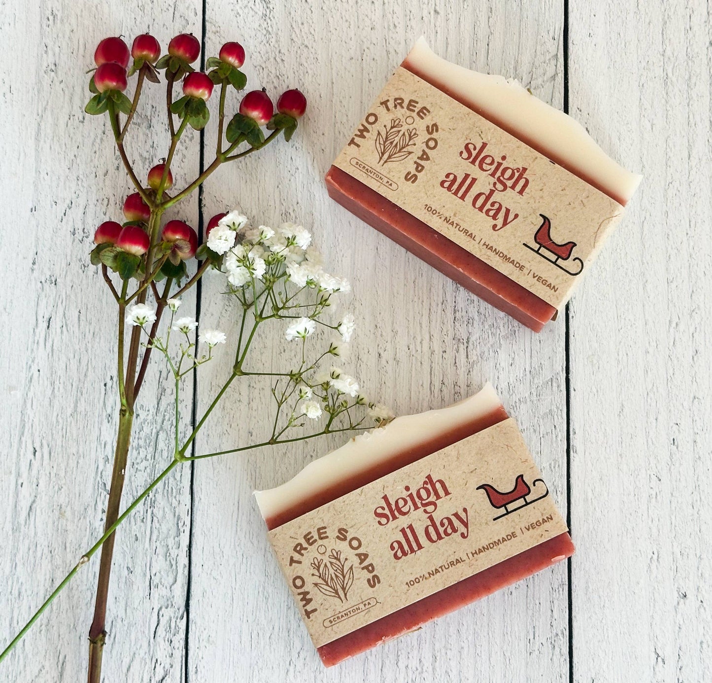 Two Tree Soaps - Sleigh All Day - Natural Handmade Bar Soap