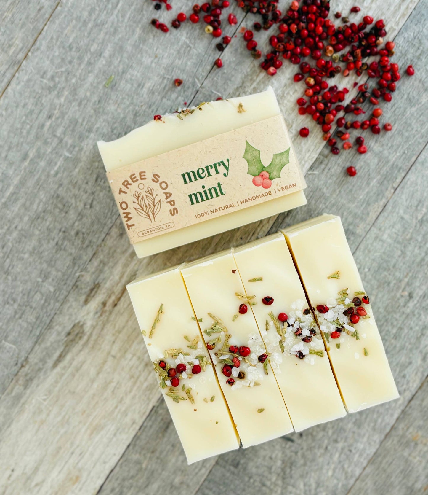Two Tree Soaps - Merry Mint - Natural Handmade Bar Soap