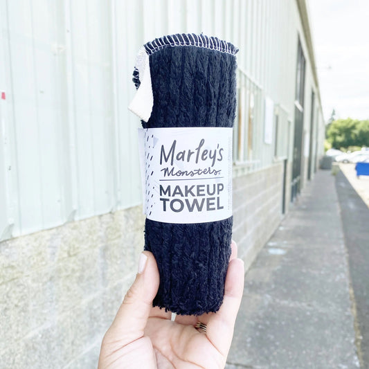 Marley's Monsters - MAKEUP TOWEL: Black Cotton Chenille