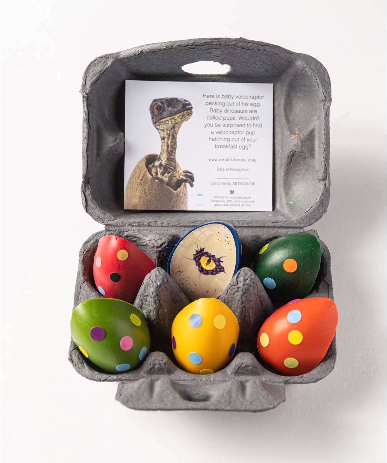 eco-kids - dinosaur eggs beeswax crayons