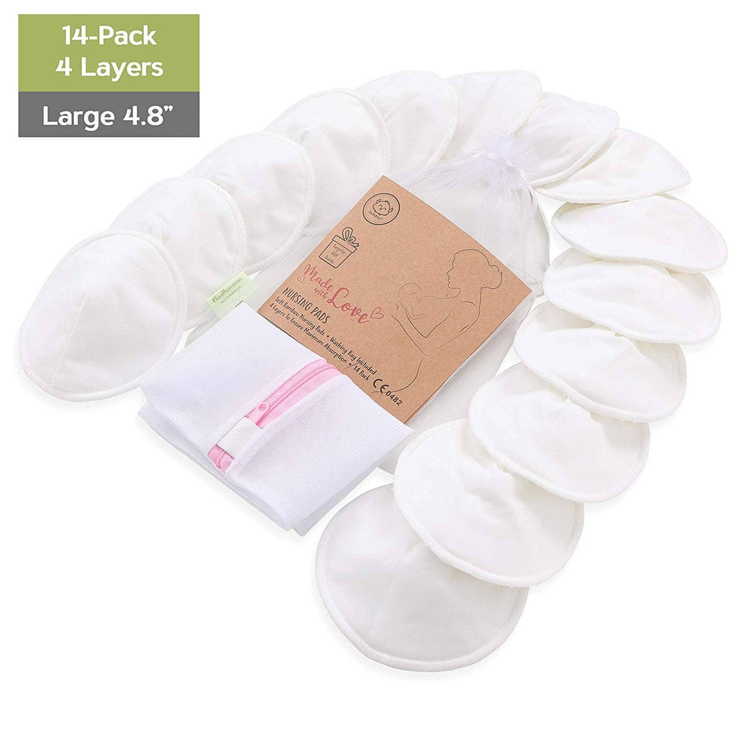 KeaBabies - Comfy Organic Nursing Pads  (White)