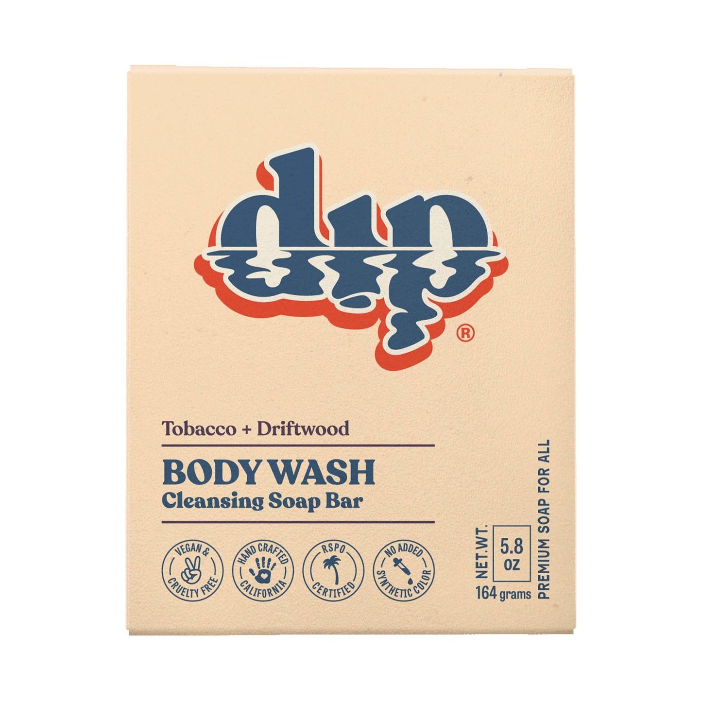 Dip - Body Wash Cleansing Soap Bar - Tobacco & Driftwood