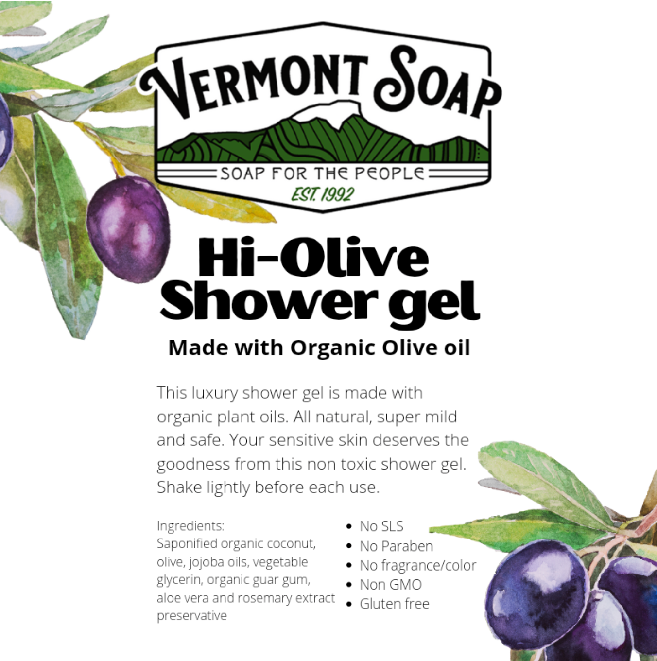 Vermont Soap Shower Gel  (OZ)