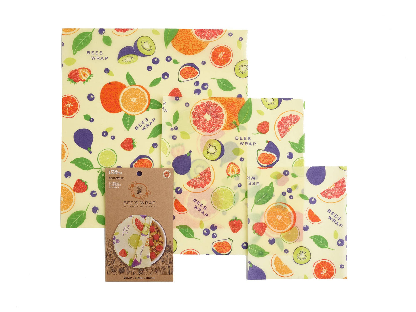 Bee's Wrap - Assorted 3 Pack - Fresh Fruit Print