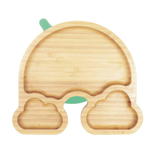 Wild and Stone - Baby Bamboo Weaning Suction Section Plate - Over The Rainbow
